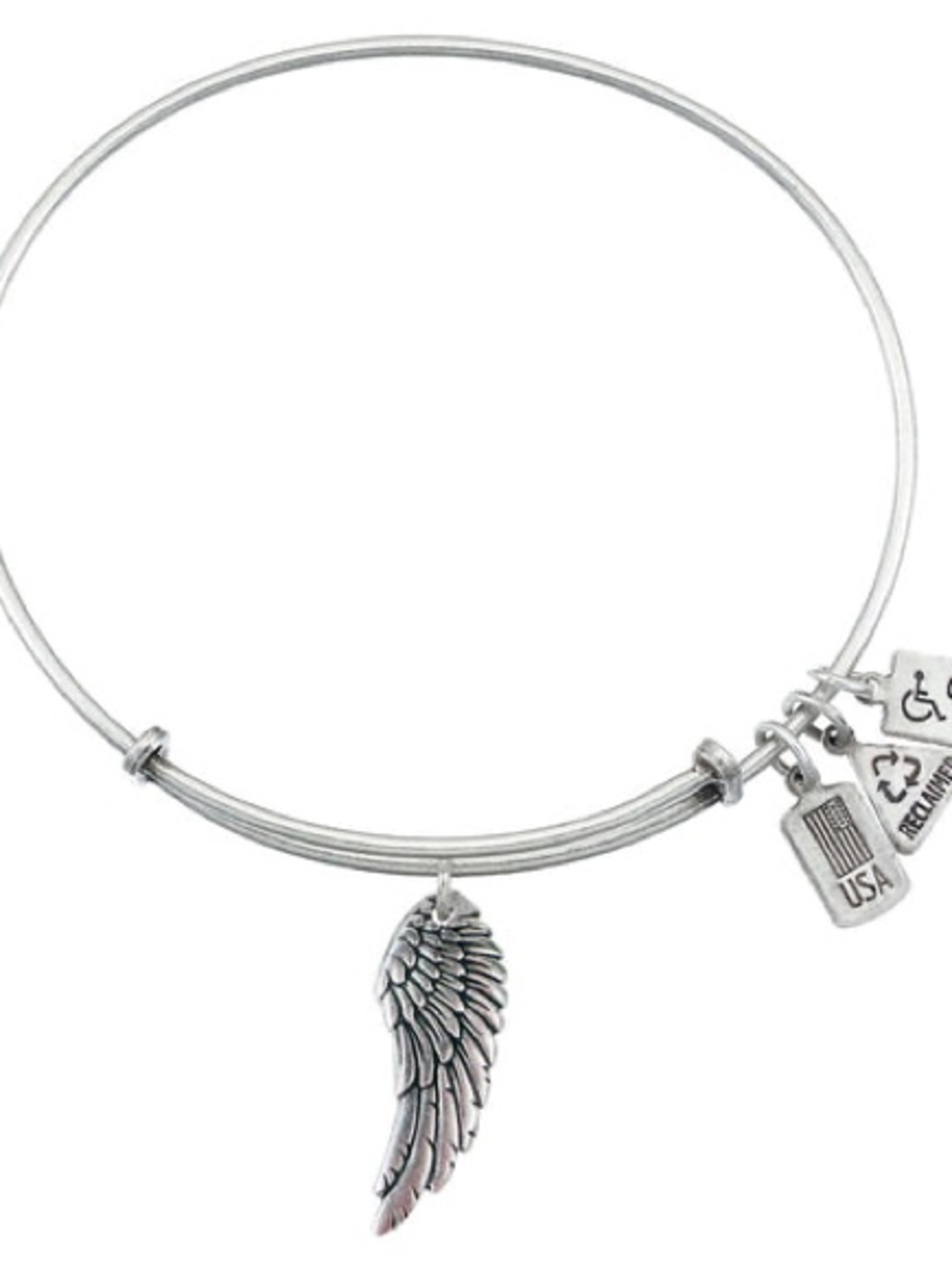 Alex and Ani Angel Wing Charm Bangle Bracelet - Silver
